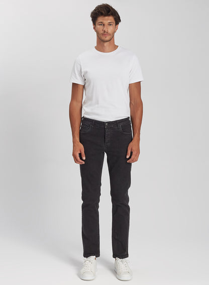 LEO - Straight Fit Denim Jeans Pant - Black Denim