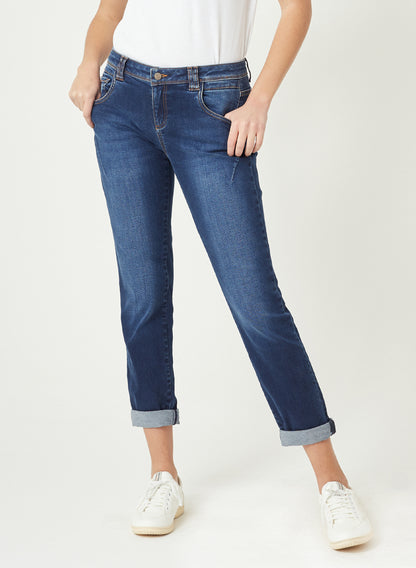 HANNA - Regular Fit Denim Jeans Pant - Mid Blue