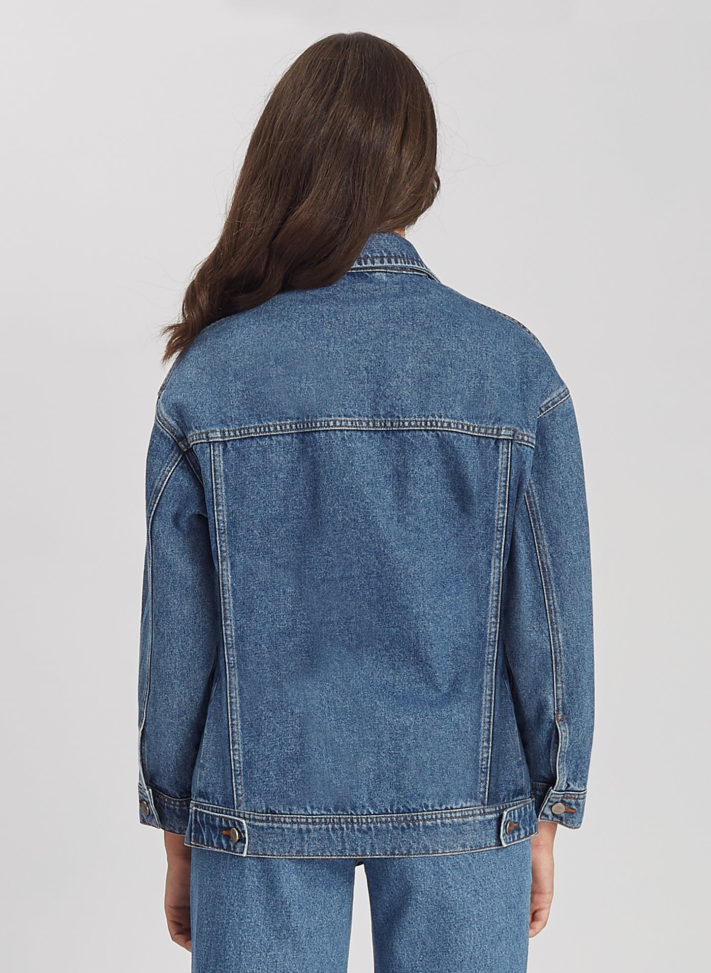 RITA - Oversize Denim Jeans Jacket - Mid Blue