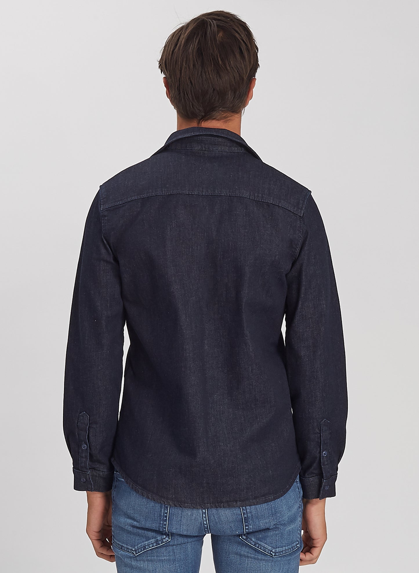 DIEGO - Regular Fit Denim Jeans Shirt - Dark Blue