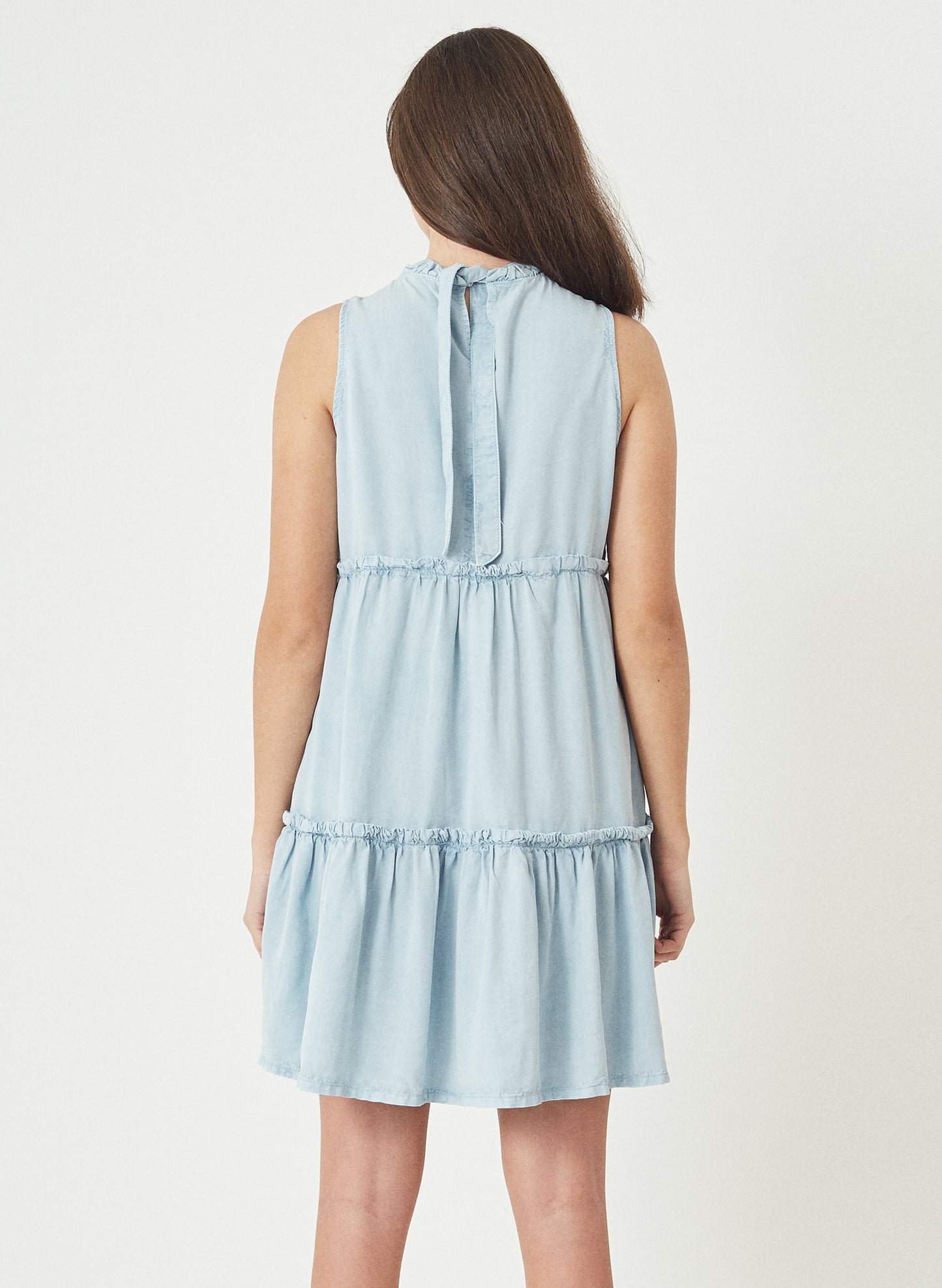 FLORA - Pleated Tencel™ Dress - Blue Dream