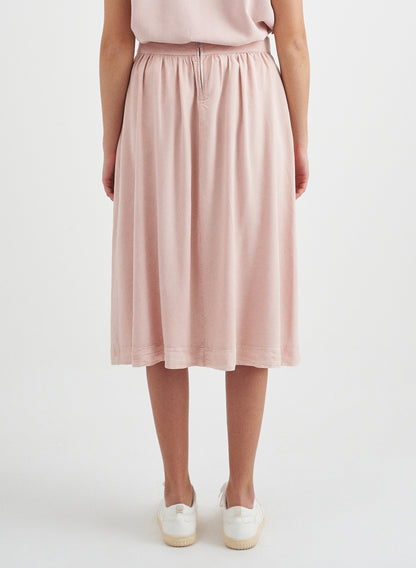 RINA - Long Pleated Tencel™ Skirt - Dusty Rose