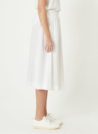 RINA - Long Pleated Tencel™ Skirt - White