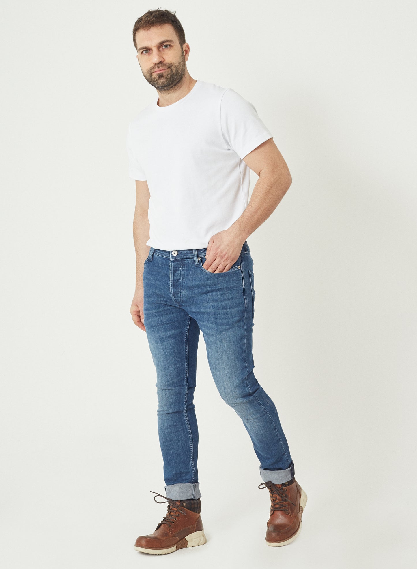 MINO - Slim Fit Denim Jeans Pant - Light Blue