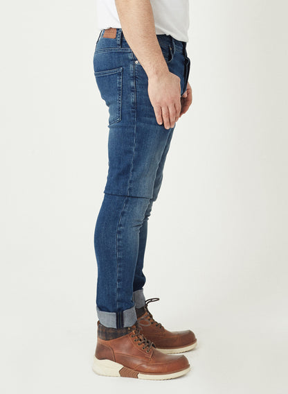 MINO - Slim Fit Denim Jeans Pant - Mid Blue
