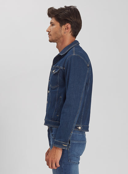 MATTEO - Classic  Denim Jeans Jacket - Mid Blue