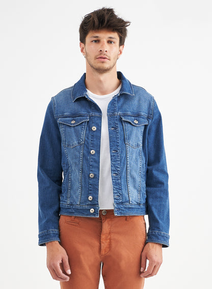 MATTEO - Classic  Denim Jeans Jacket - Vintage Mid Blue