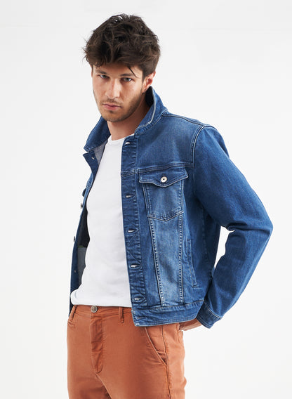 MATTEO - Classic  Denim Jeans Jacket - Vintage Mid Blue