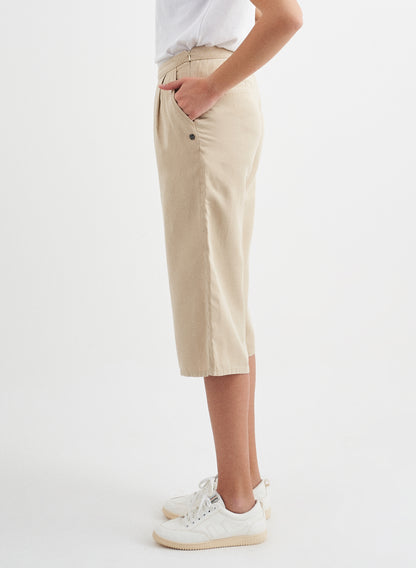 TERA - Crop Fit Tencel™ Linen Pant - Beige