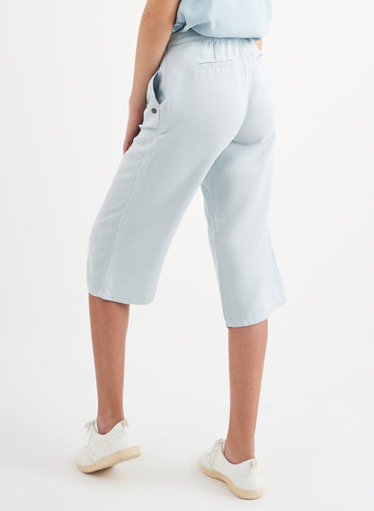 TERA - Crop Fit Tencel™ Linen Pant - Blue Dream