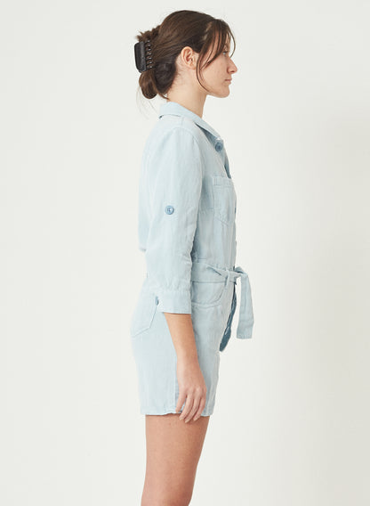 LENA - Mini Tencel™ Linen Jumpsuit - Blue Dream