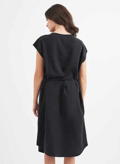 DINA - Long Tencel™ Dress - Black