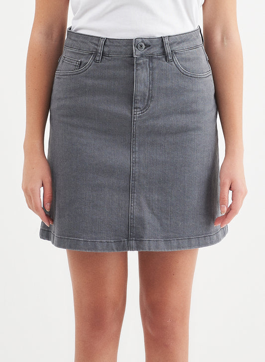 EMMA - Mini Denim Jeans Skirt - Grey