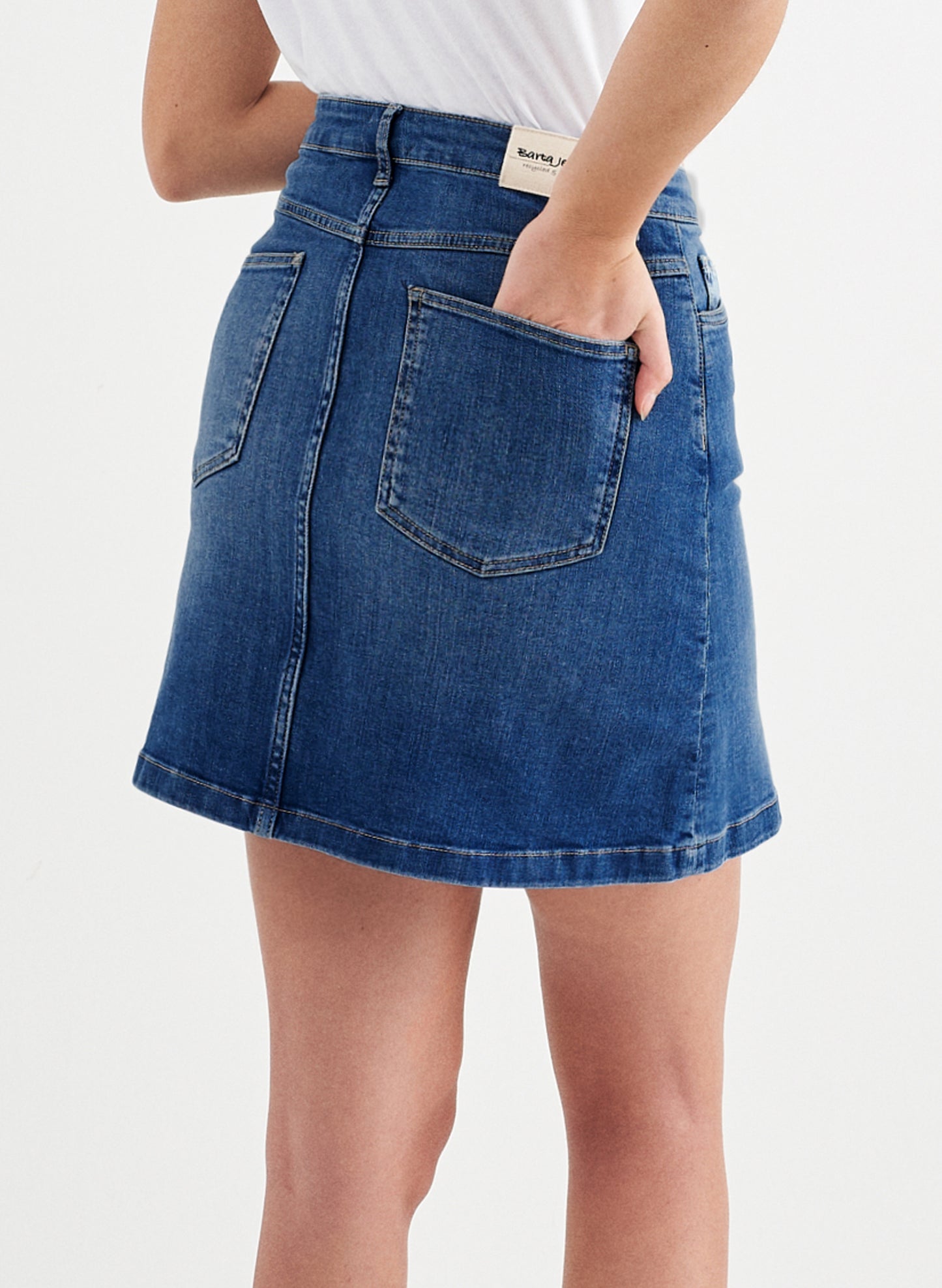 EMMA - Mini Denim Jeans Skirt - Mid Blue