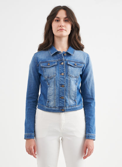 JENNA - Classic Denim Jeans Jacket - Light Blue