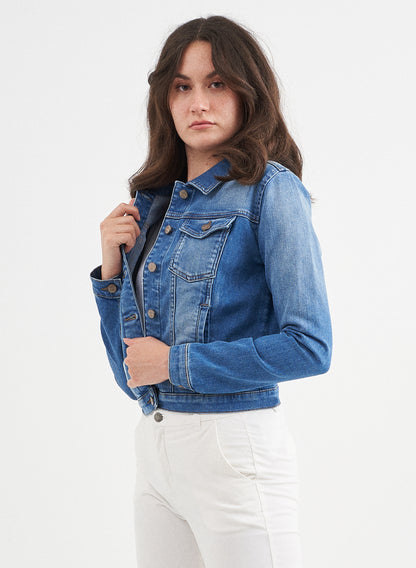 JENNA - Classic Denim Jeans Jacket - Light Blue