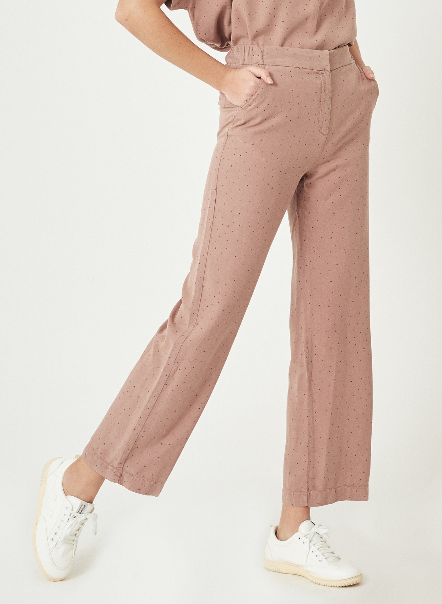 MELISSA - Allover Printed Tencel™ Culotte Pant - Dusty Rose