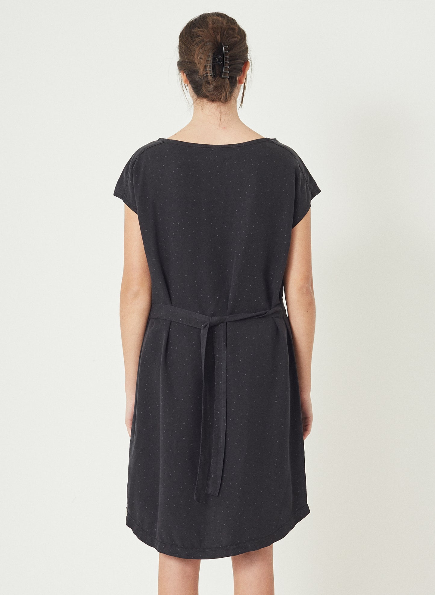 DINA - Long Allover Printed Tencel™ Dress - Black