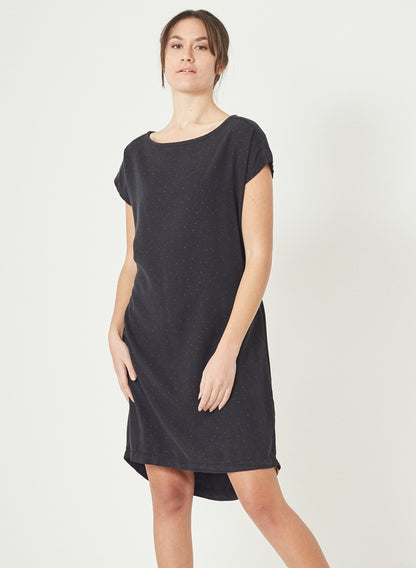 DINA - Long Allover Printed Tencel™ Dress - Black