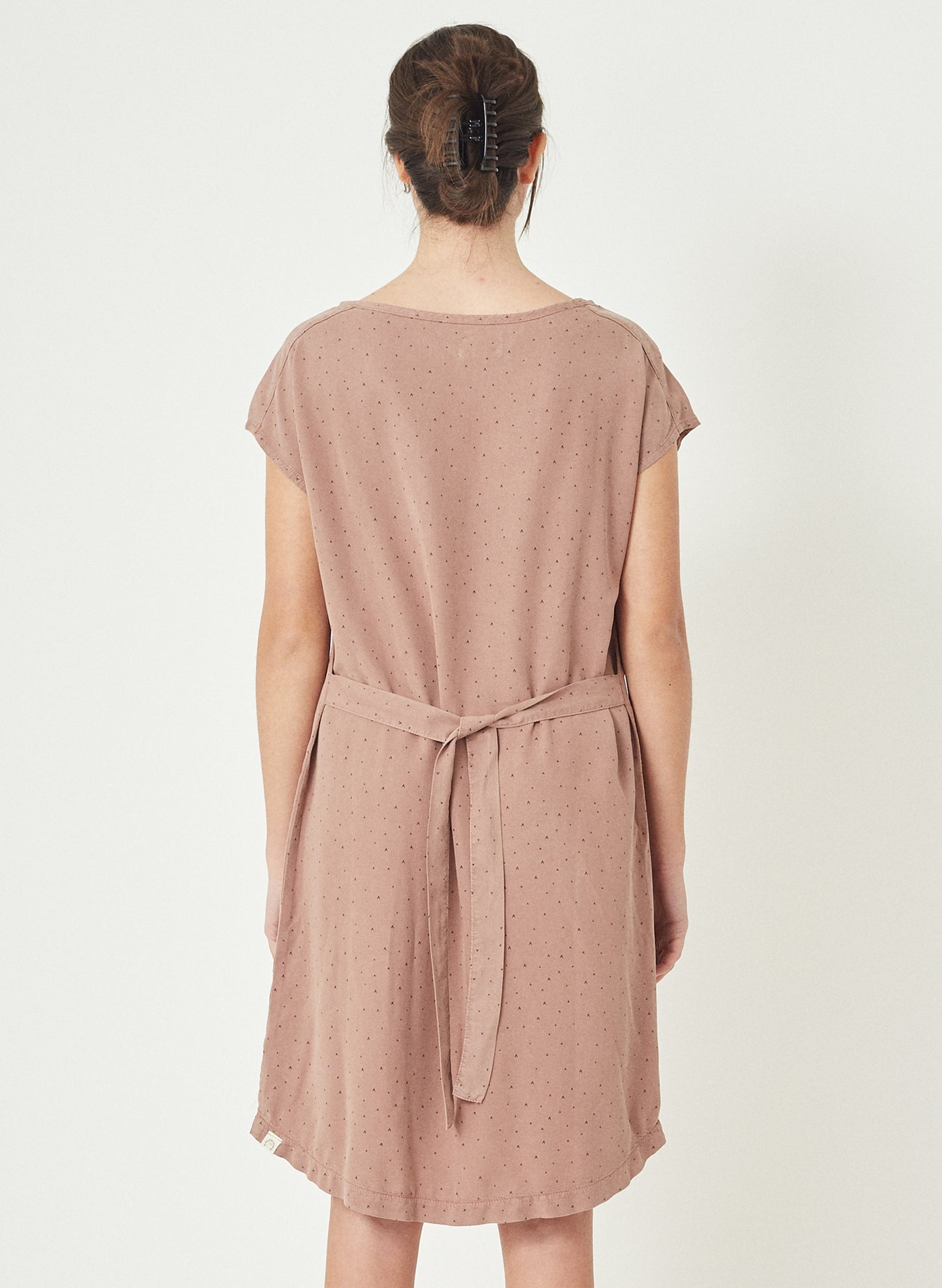 DINA - Long Allover Printed Tencel™ Dress - Dusty Mauve