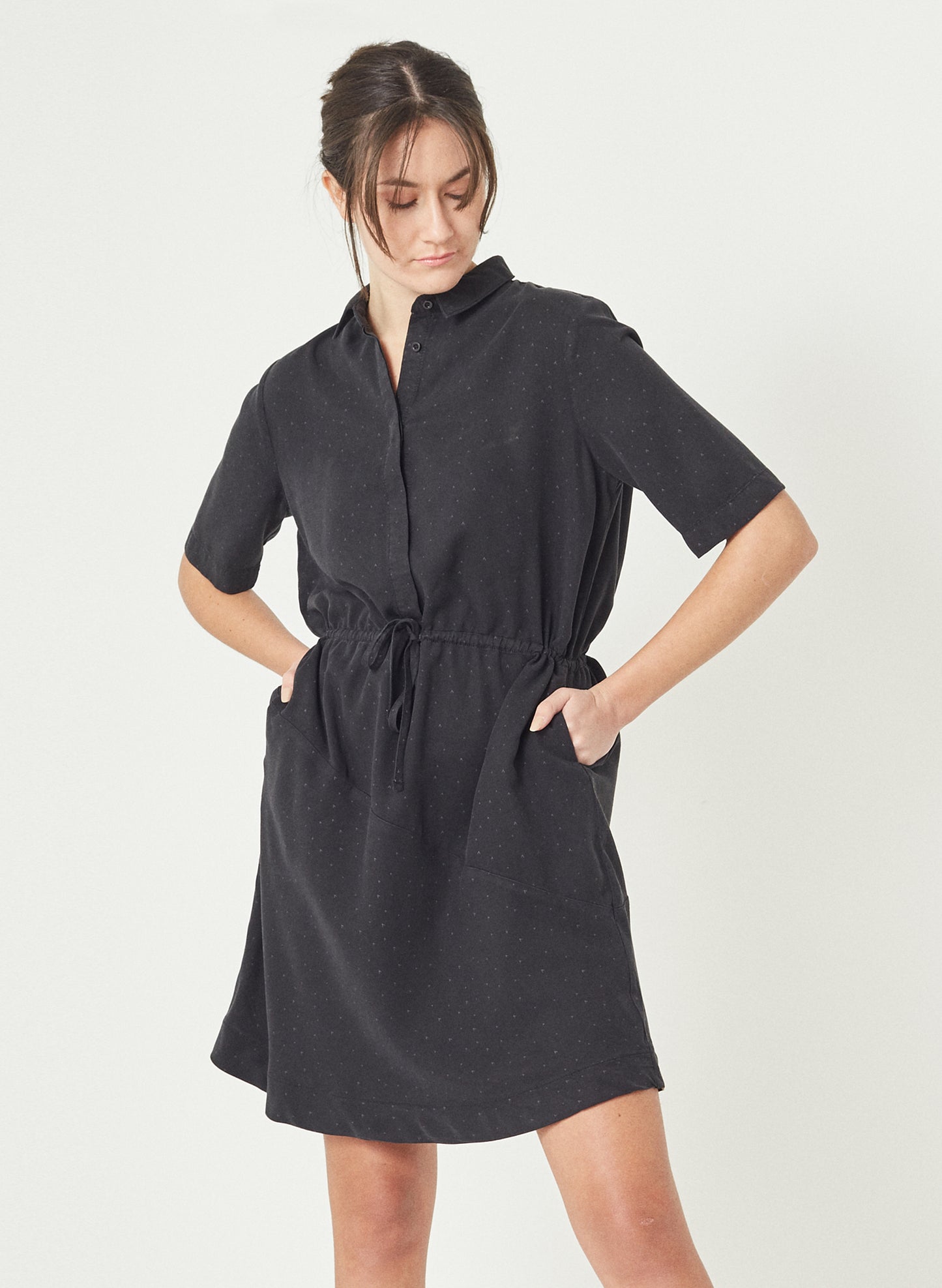 ISABELLA - Tencel™ Allover Printed Dress - Black