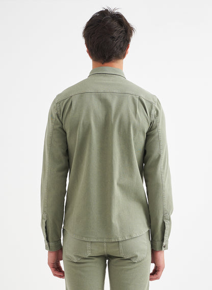 DIEGO - Regular Fit Twill Shirt - Sage Green