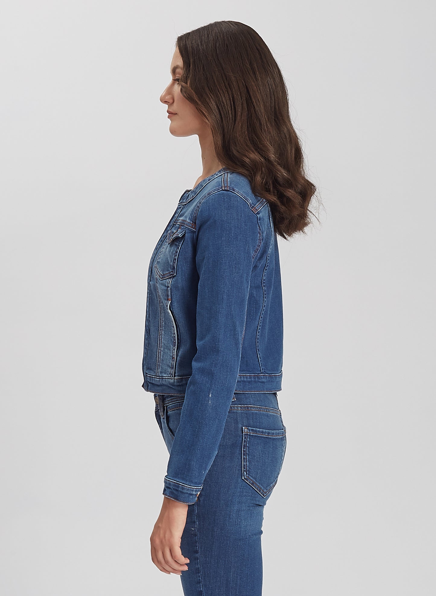 EVA - Bolero Denim Jeans Jacket - Mid Blue