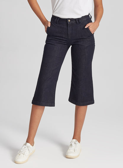 TERA - Crop Fit Denim Jeans Pant - Dark Blue